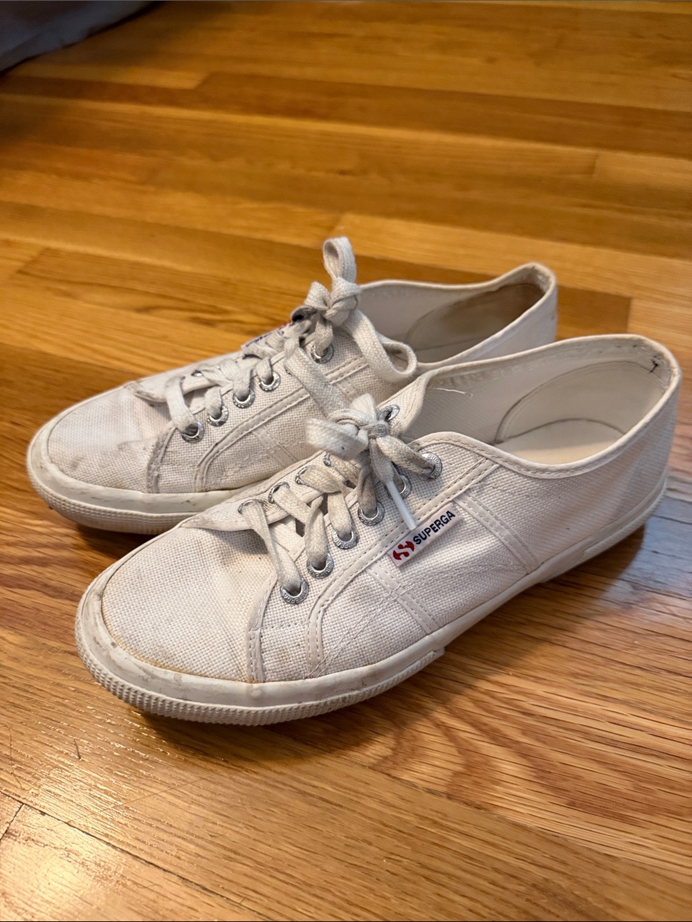 Superga White Canvas Low-Top Sneakers